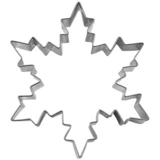 Ausstecher Eiskristall mittel, Schneeflocke Eisblume Keksausstecher Pltzchenform, Edelstahl rostfrei, ca. 6 cm