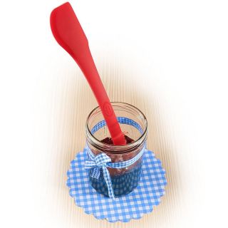 Dr.Oetker Silikonspatel Teigschaber Teigspachtel 2 in 1, Silikon, ca. 27 cm, rot, 1 Stck