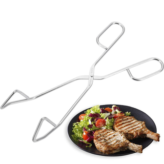 Kchenzange Grillzange Wurstzange mit abgewinkelten Greifern, 24 cm, rostfreier Edelstahl