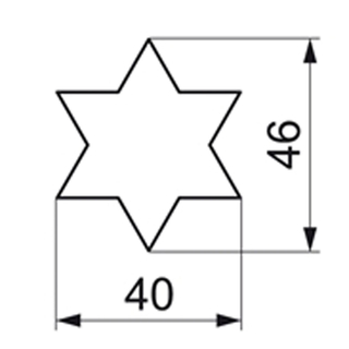 Ausstecher Stern 6 -zackig M Keksausstecher Pltzchenform, ca. 4.5 cm, Edelstahl rostfrei