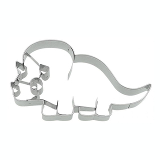 Ausstecher Dinosaurier Triceratops mit Prgung Keksausstecher Pltzchenform, ca. 10.7 cm, Edelstahl rostfrei