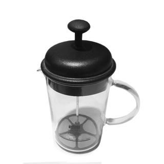 Bodum Milchaufschumer CAFFETTIERA mit Glasgriff, fr  ca. 0.25 l Milch, Glas / Kunststoff schwarz