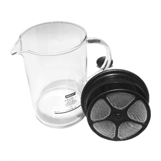 Bodum Milchaufschumer CAFFETTIERA mit Glasgriff, fr  ca. 0.25 l Milch, Glas / Kunststoff schwarz