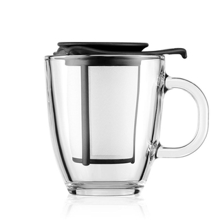 Bodum YO-YO SET &ndash; Glastasse mit Kunststofffilter, 0.35 l, schwarz