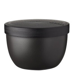 SnackPot klein NORDIC BLACK Schraubdeckel 100 % auslaufsicher, Lunchpot Snackdose Joghurtbecher to go mit Deckel, BPA-freier Kunststoff, ca.  10.7 x 7.6 cm, Volumen: ca. 350 ml,