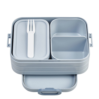 Bentobox M/klein, mit Einsatz, NORDIC BLUE Lunchbox  Brotdose  Innendosen und Gabel, Kunststoff BPA-Frei, ca. 900 ml,