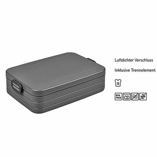 Lunchbox XL/gro NORDIC BLACK, Schnittenbox Brotdose mit flexiblem Teiler, Kunststoff, ca. 1.5 l, VIVID MAUVE